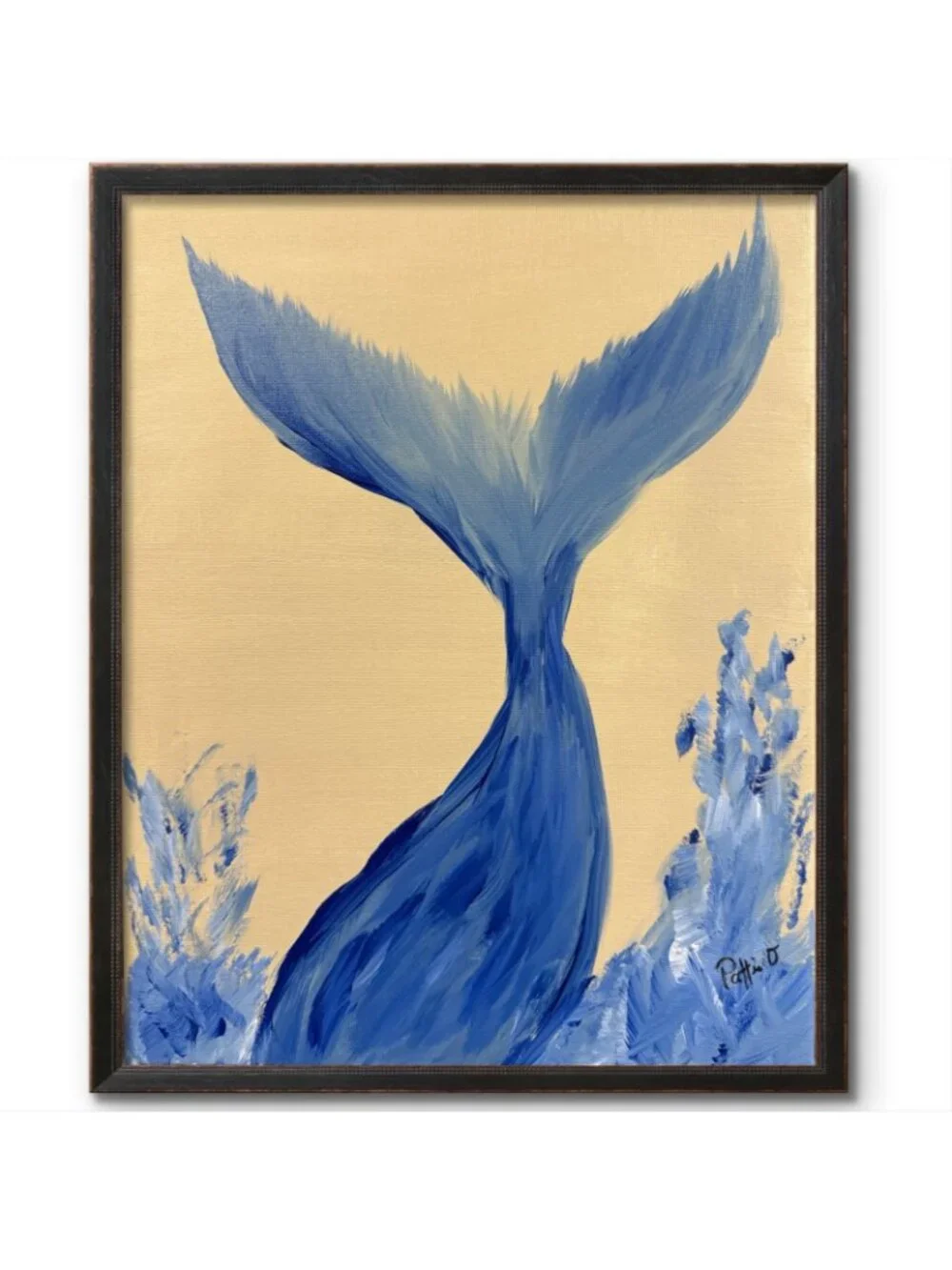 Whale Tail Art Print Coastal Ocean Wall Art Signed Giclee Beach House Decor Gift